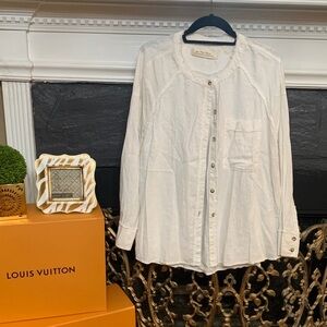 We The Free White Button-Up Shirt